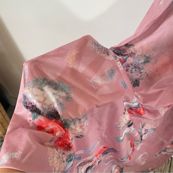 Vintage 70s Tiered Floral Maxi Dress Dusty Rose Pink Flower Child Hippie Boho - Picture 8 of 11